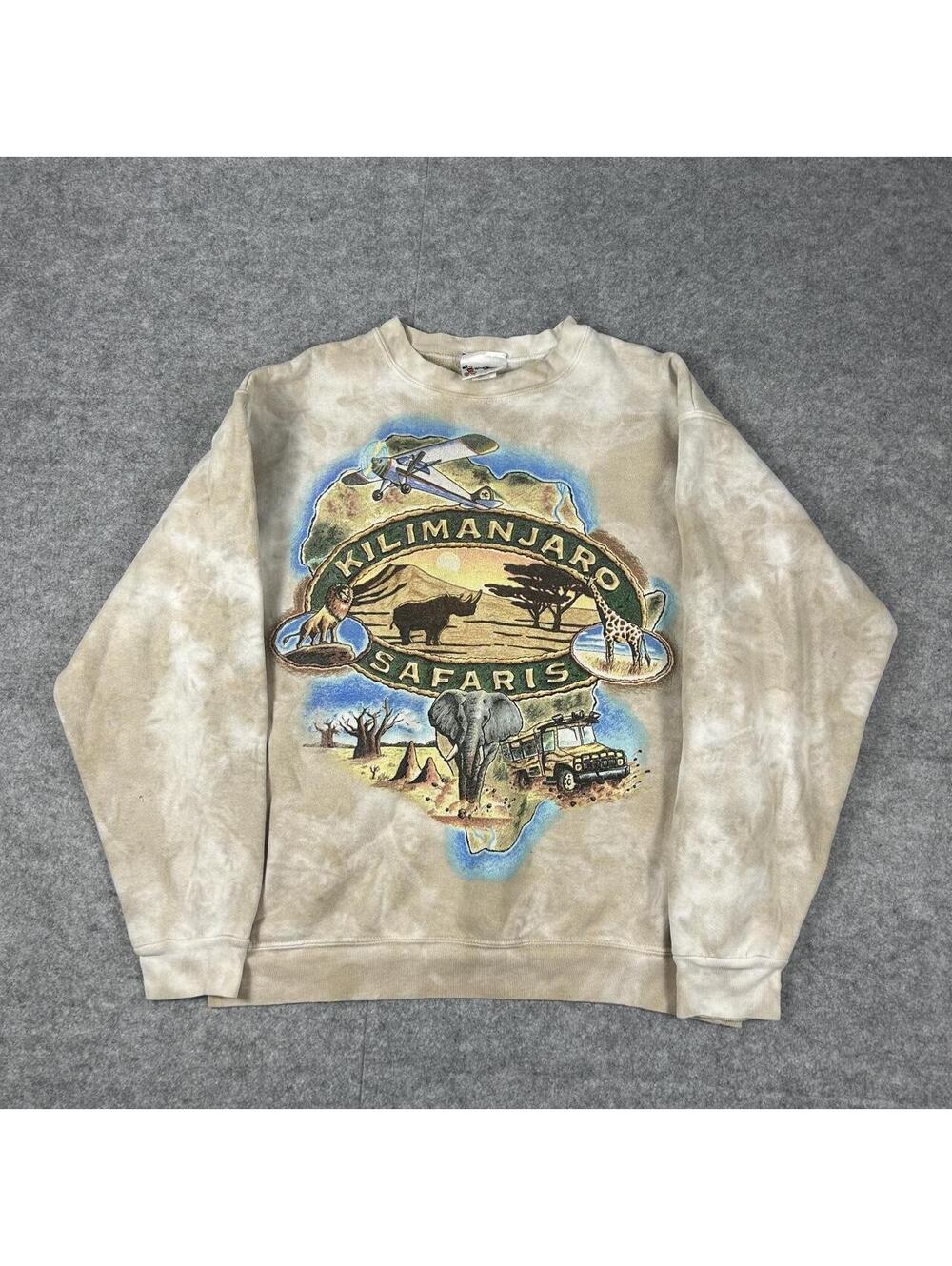 Vintage 90s Disney Kilimanjaro Safari AOP Animal Promo Crewneck Sweatshirt M